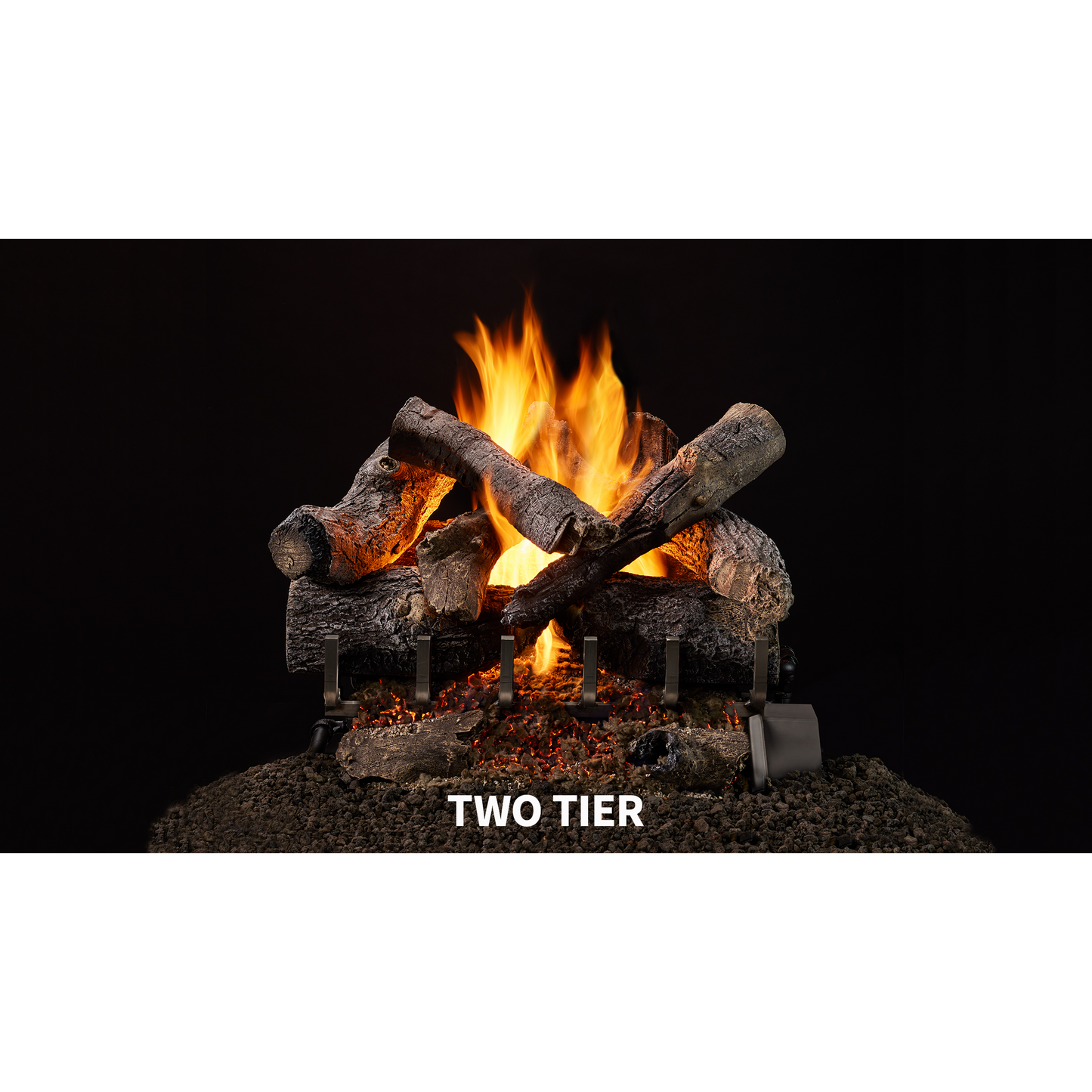 Majestic Grand Oak 18" 9-Piece 2-Tier Vented Gas Log Set