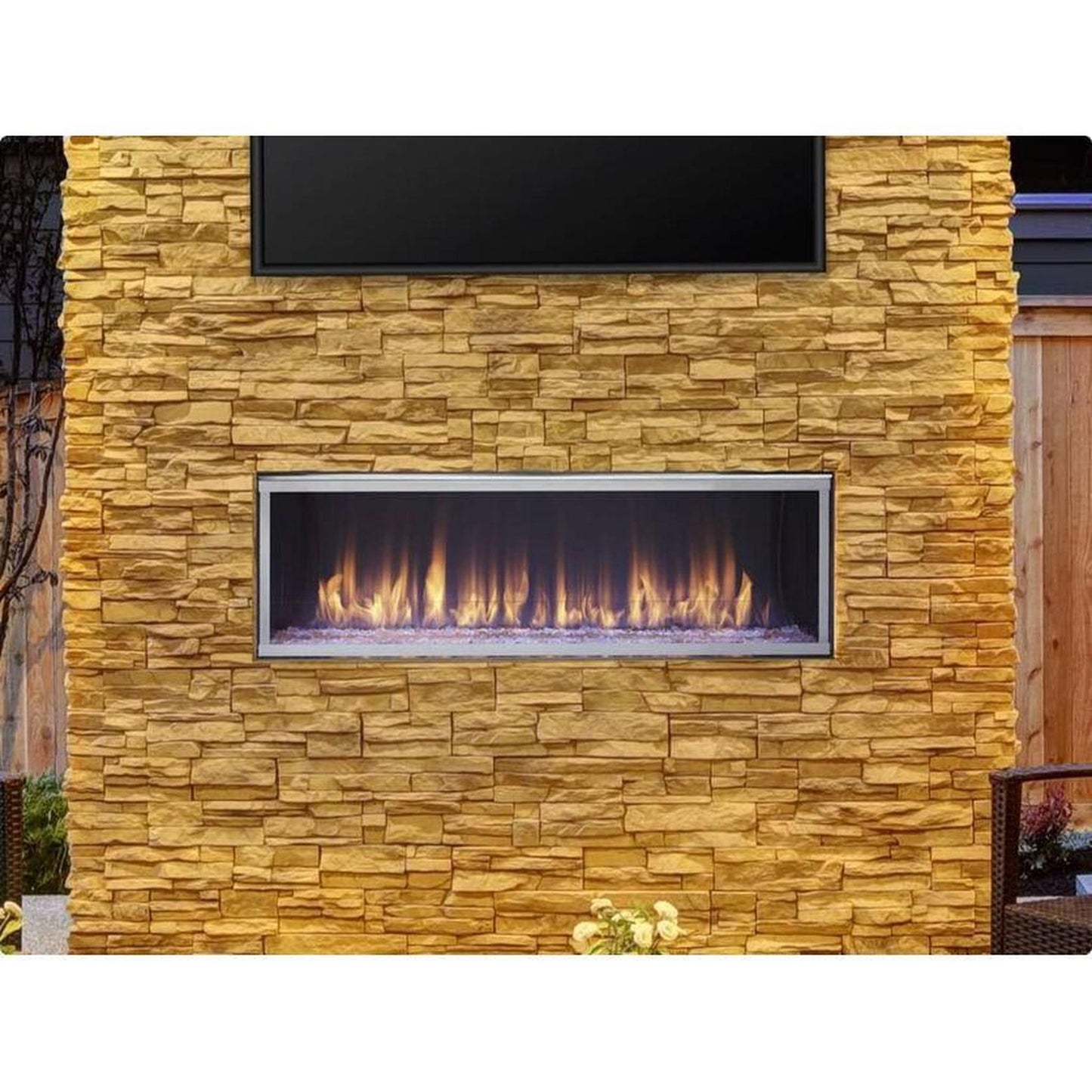 Majestic Lanai 60" Linear Contemporary Outdoor Vent-Free Natural Gas Fireplace With IntelliFire Ignition System