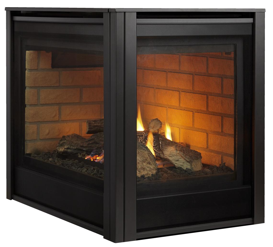 Superior Fireplaces 40-Inch Contemporary Black Glass Direct Vent Natural Gas Fireplace With Battery Back Up [DRC3040DEN-B] (SAK40523)