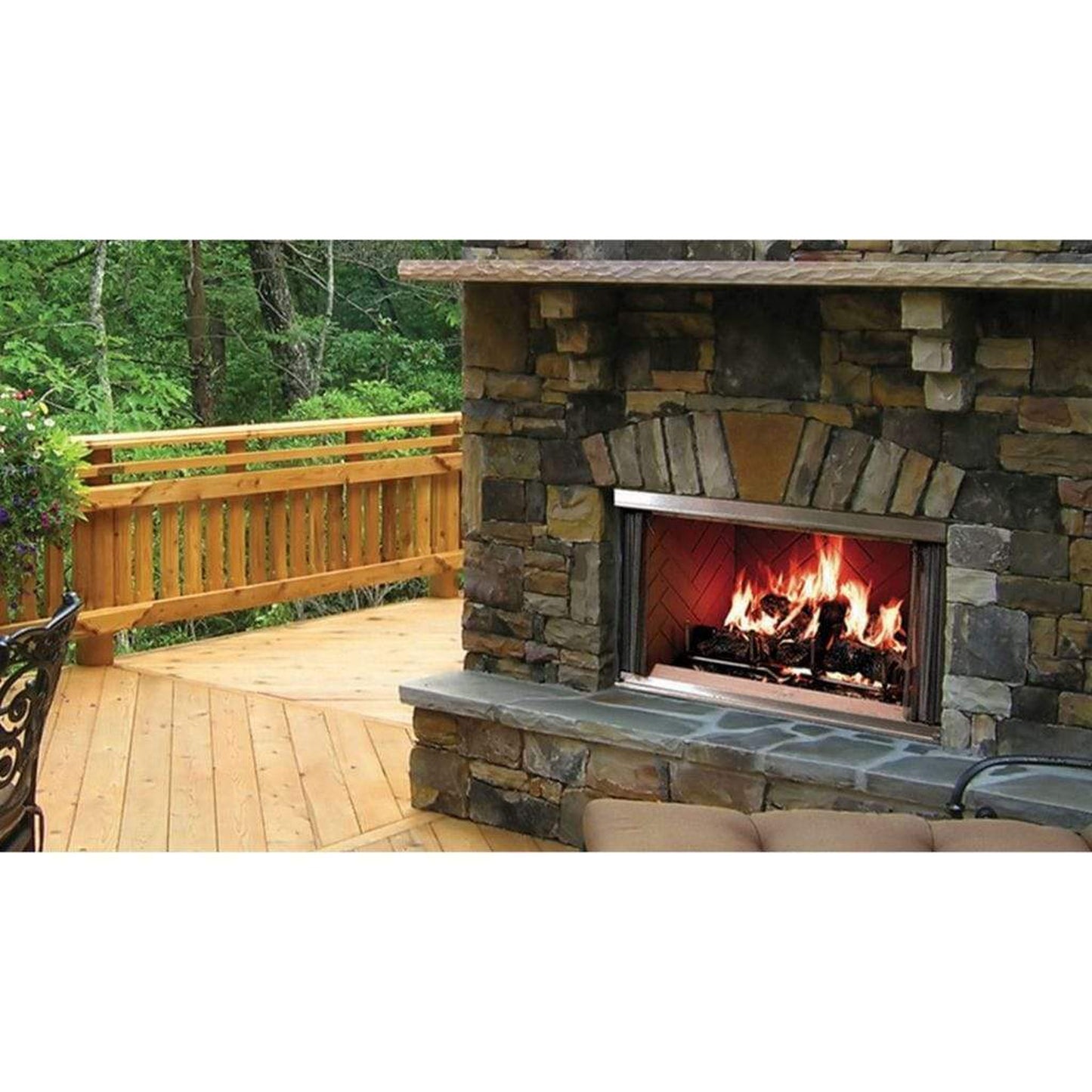Majestic Montana 36" Traditional Outdoor Stainless Steel Wood Burning Fireplace