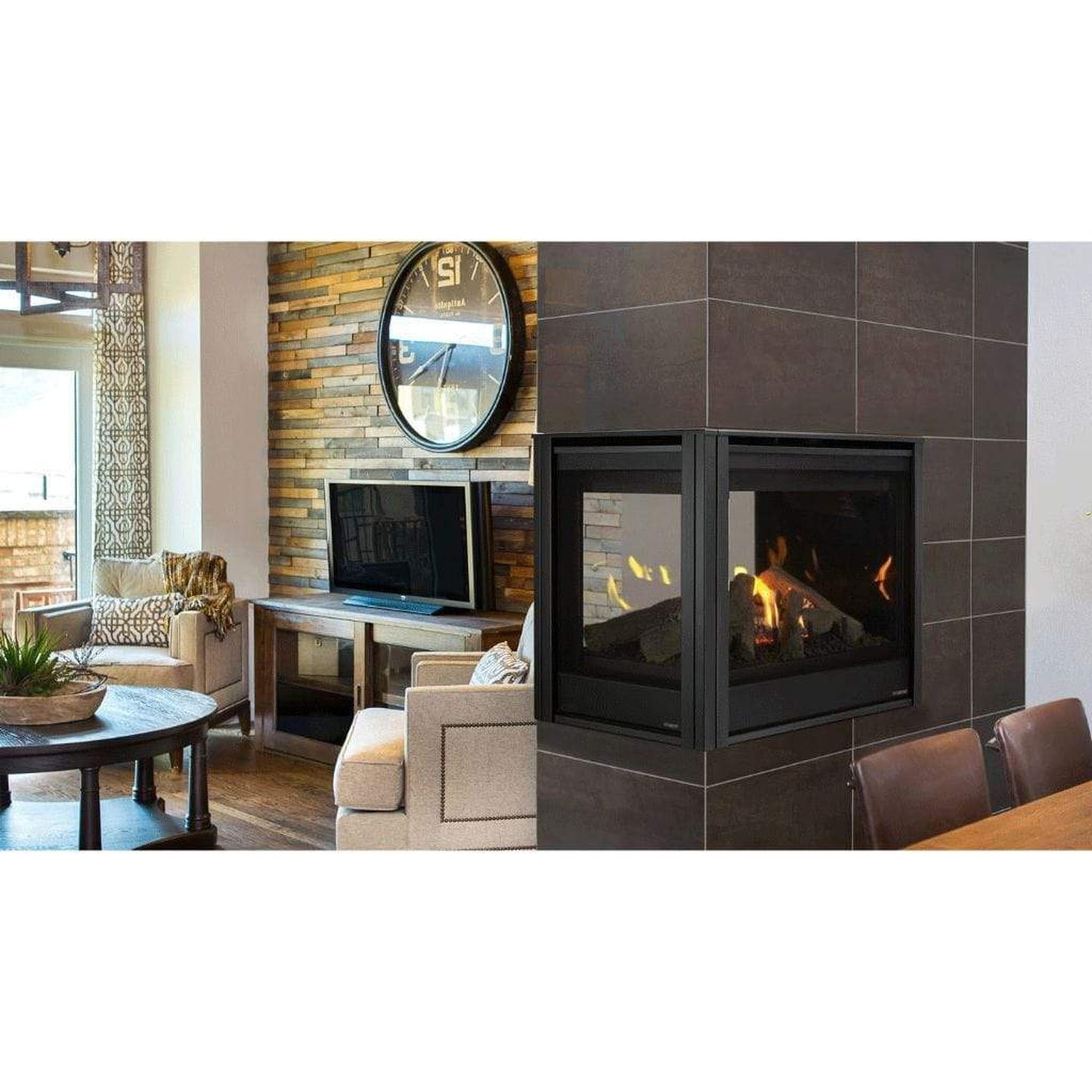 Majestic Pearl II Peninsula 36" Traditional Direct Vent Gas Fireplace With IntelliFire Touch Ignition System