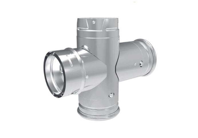 Majestic PelletVent Pro 3" Double Tee With Clean-Out Tee Cap