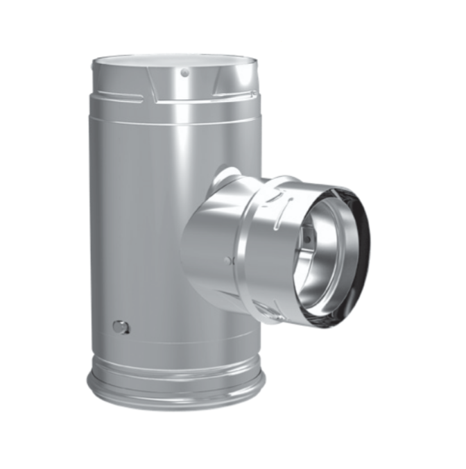 Majestic PelletVent Pro 4" Galvalume Increaser Tee With Clean-Out Tee Cap