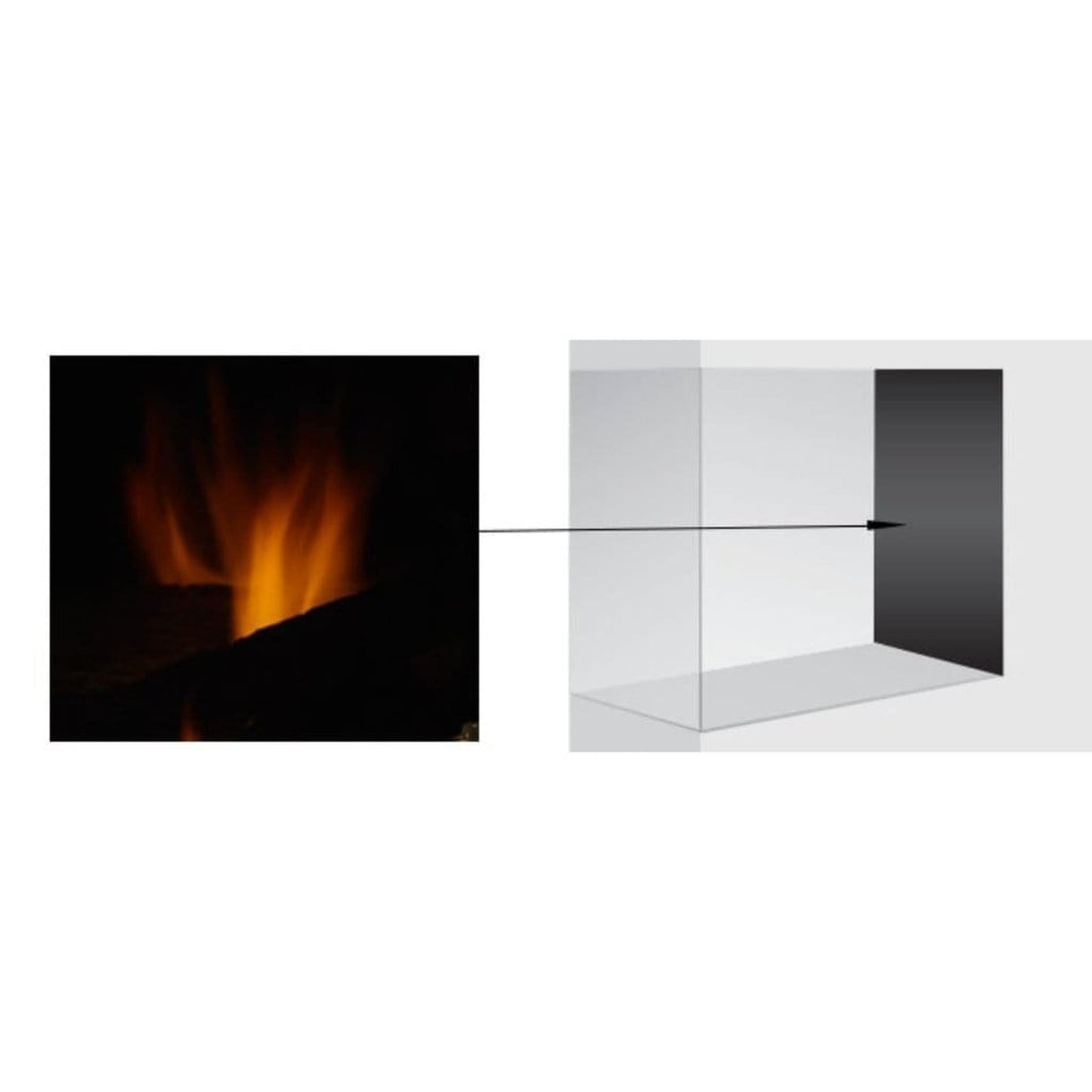 Majestic Reflective Black Glass Interior Panels for Pier Gas Fireplace