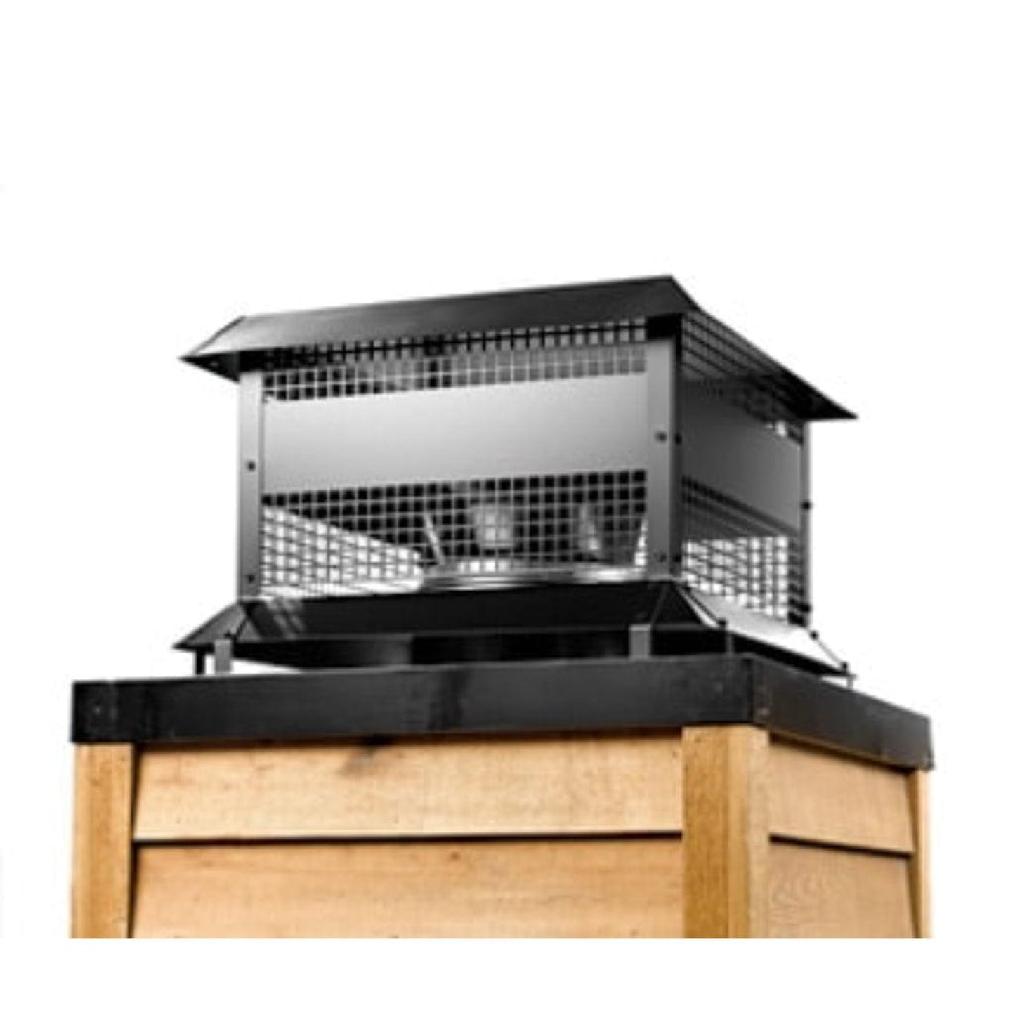 Majestic Stainless Steel Square Vertical Venting Wood Termination Cap for SL1100 Series Pipe