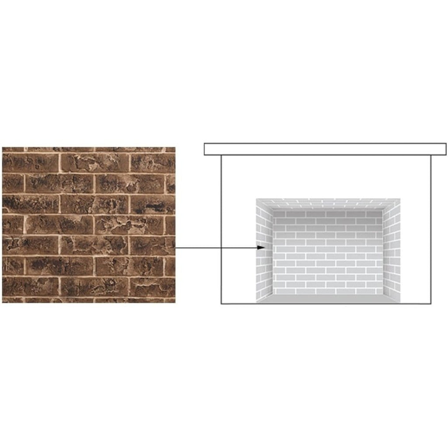 Majestic Tavern Brown Brick Interior Panels for Marquis II See-Through 42" Gas Fireplace