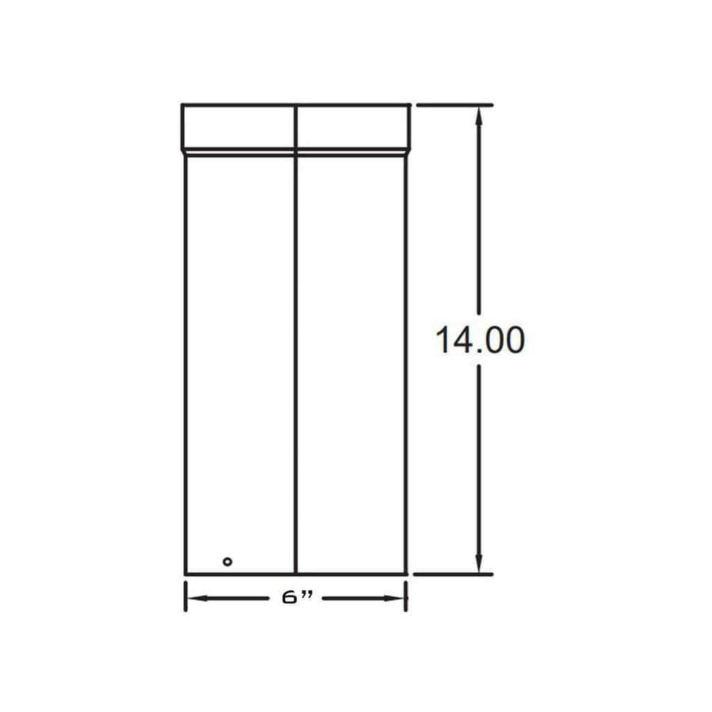 Metal-Fab 6" x 14" Black Single Wall Slip Connector