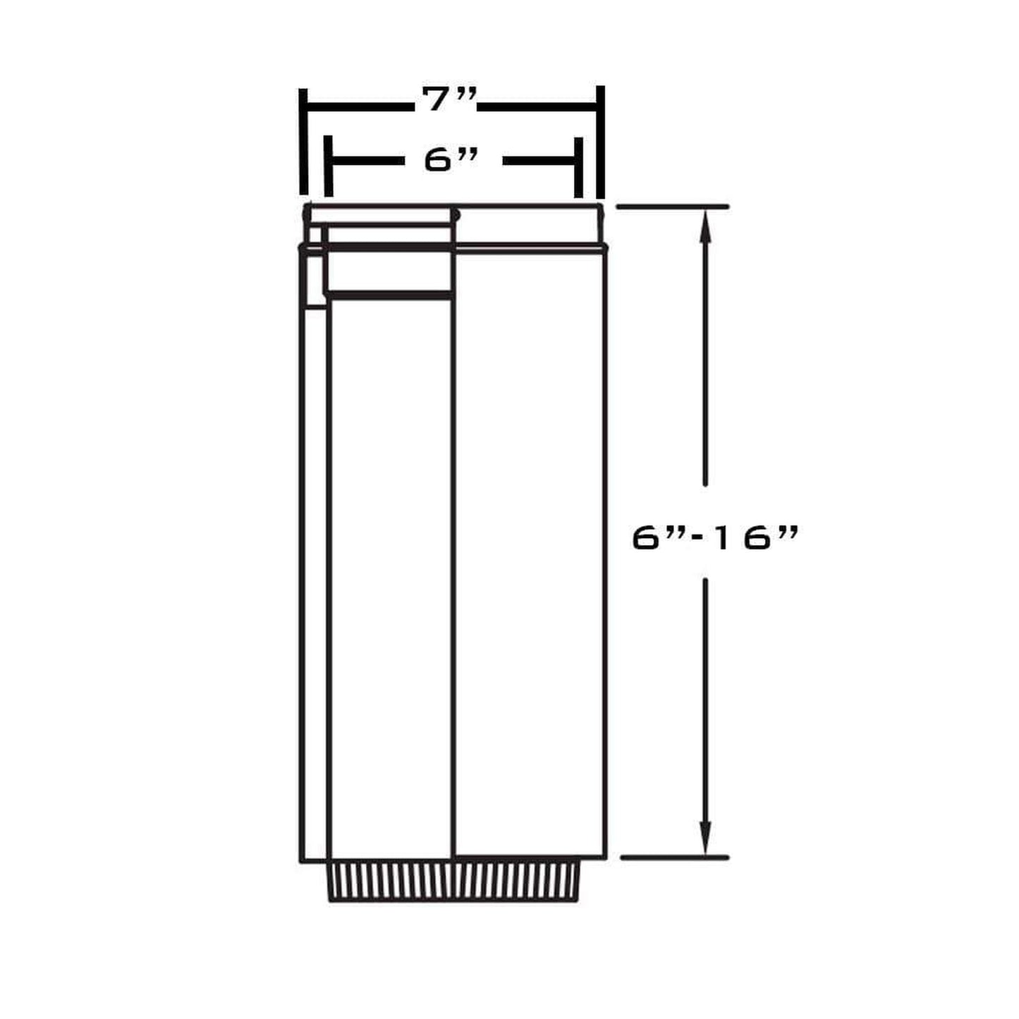 Metal-Fab 6" x 18" Black Double Wall Adjustable Stove Pipe