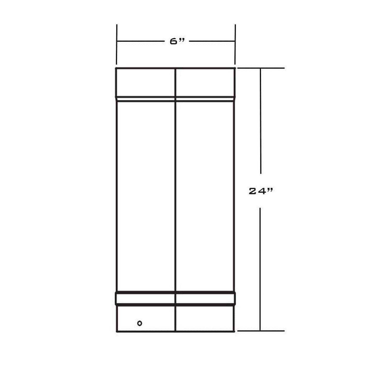Metal-Fab 6" x 24" Black Single Wall Stove Pipe