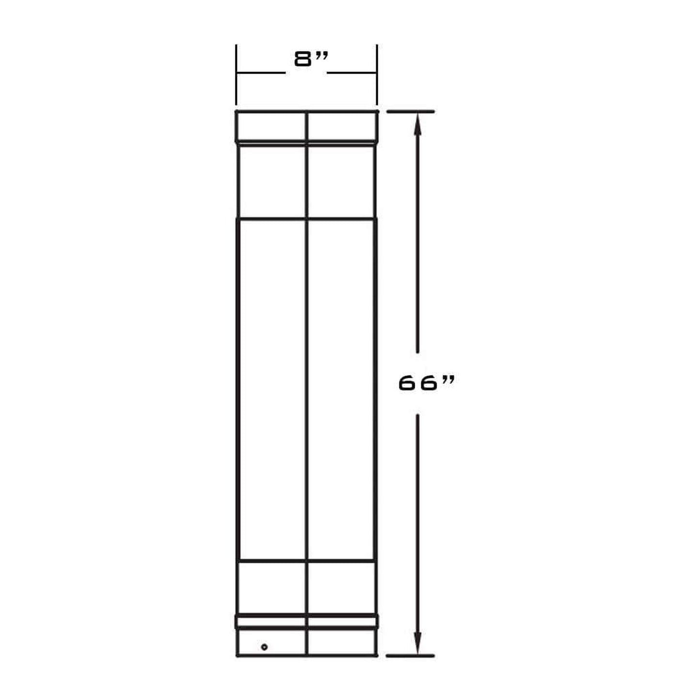 Metal-Fab 6" x 66" Black Single Wall Telescoping Length