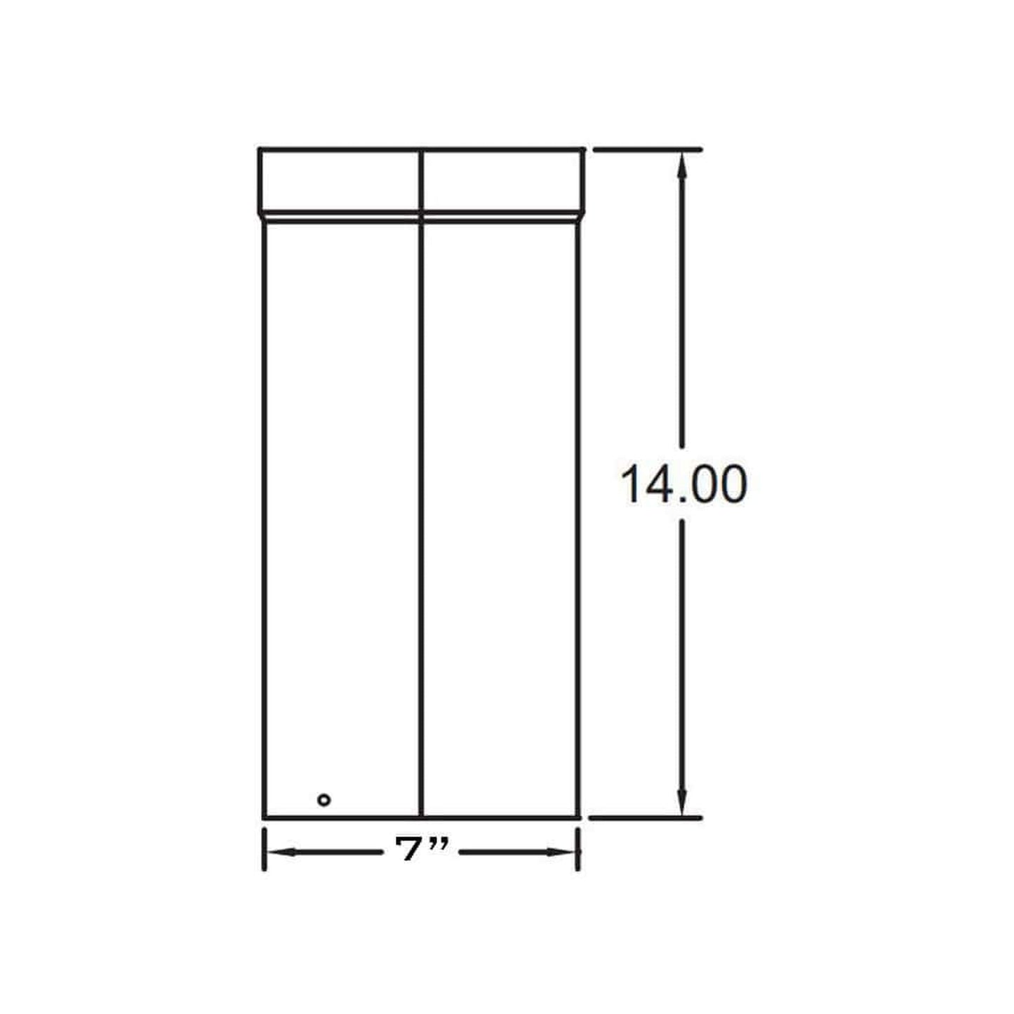 Metal-Fab 7" x 14" Black Single Wall Slip Connector