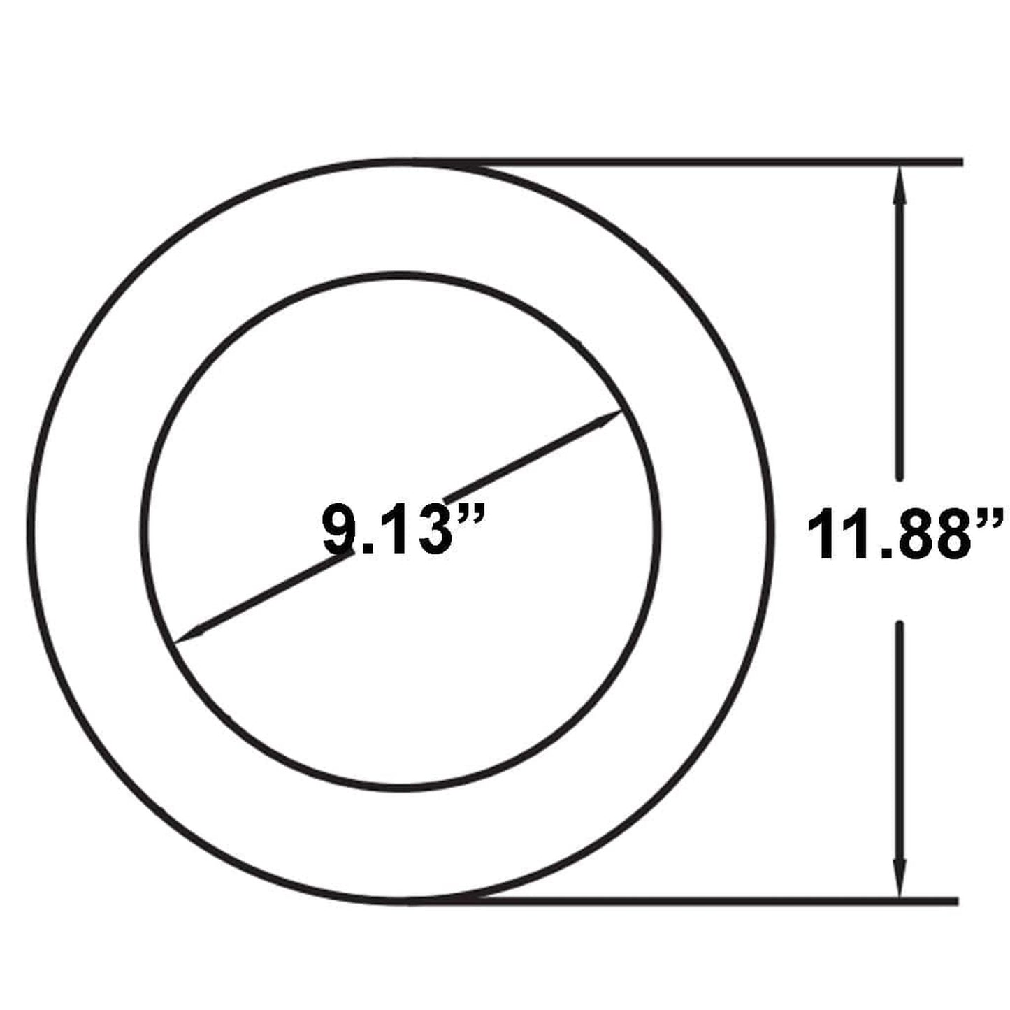 Metal-Fab 8" Black Double Wall Trim Ring