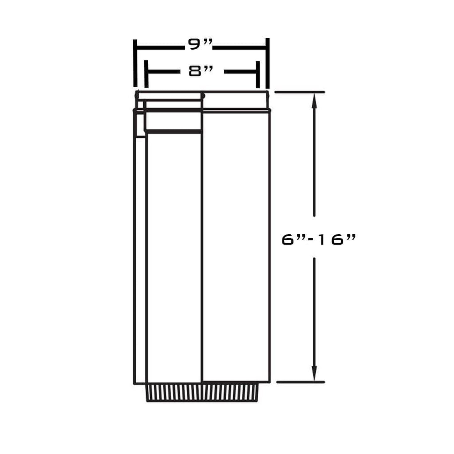 Metal-Fab 8" x 18" Black Double Wall Adjustable Stove Pipe