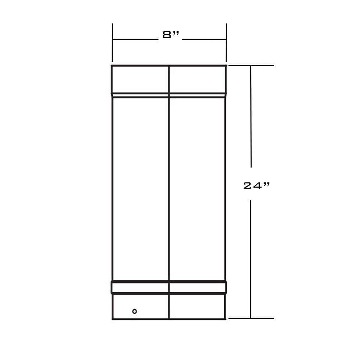 Metal-Fab 8" x 24" Black Single Wall Stove Pipe