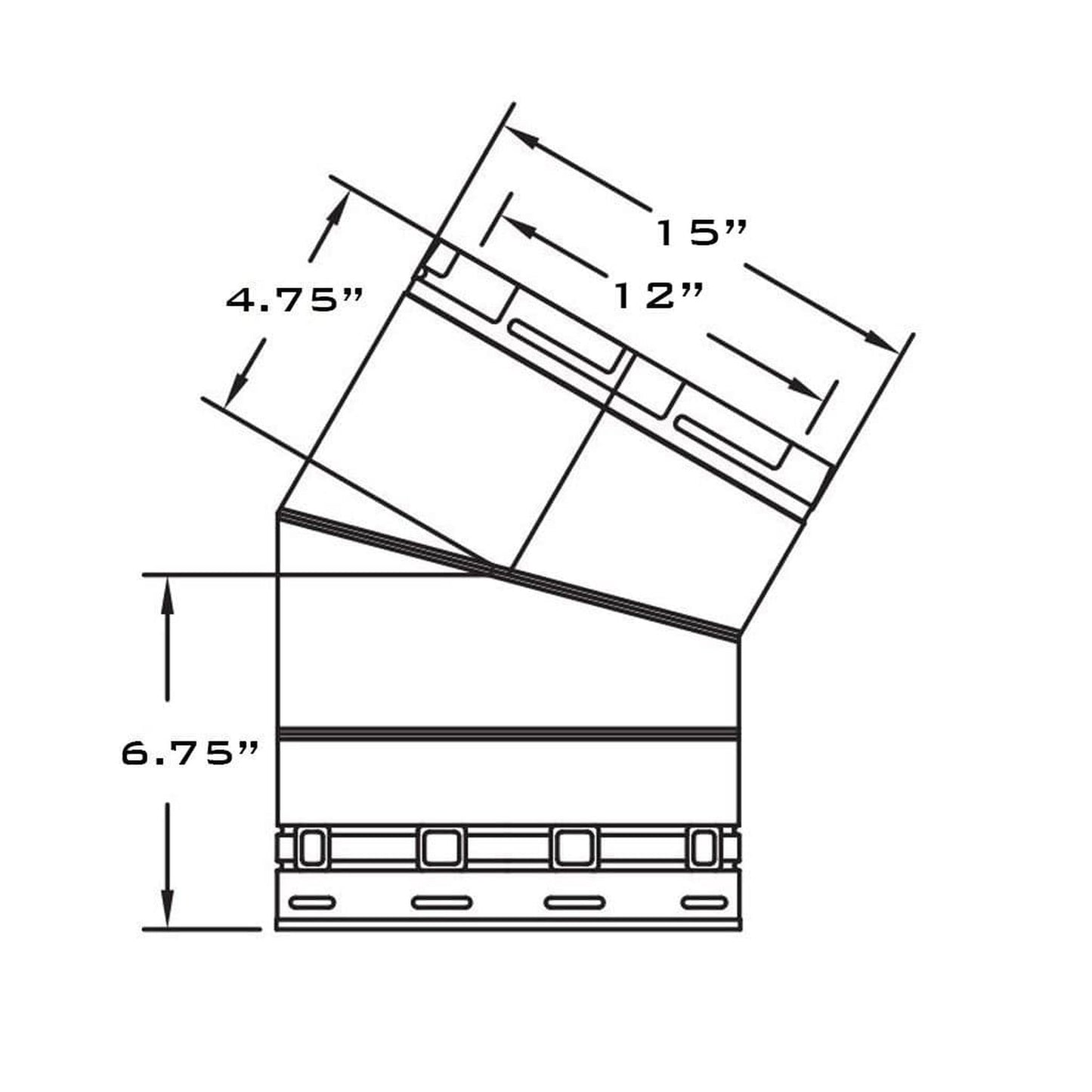 Metal-Fab All-Fuel Temp/Guard 12" x 30 Degree Galvanized Elbow