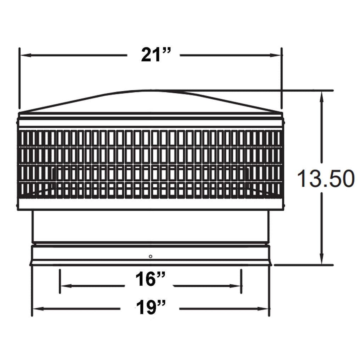 Metal-Fab All-Fuel Temp/Guard 16" x 21" Stainless Cap/Spark Arrester