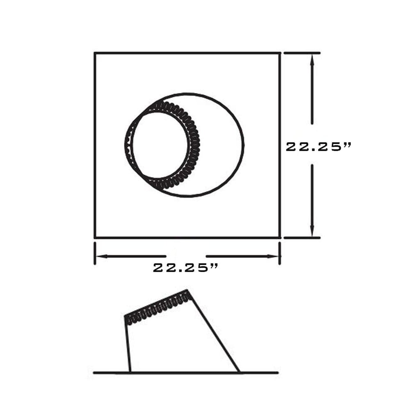 Metal-Fab All-Fuel Temp/Guard 6" 2/12 to 5/12 Pitched Roof Flashing