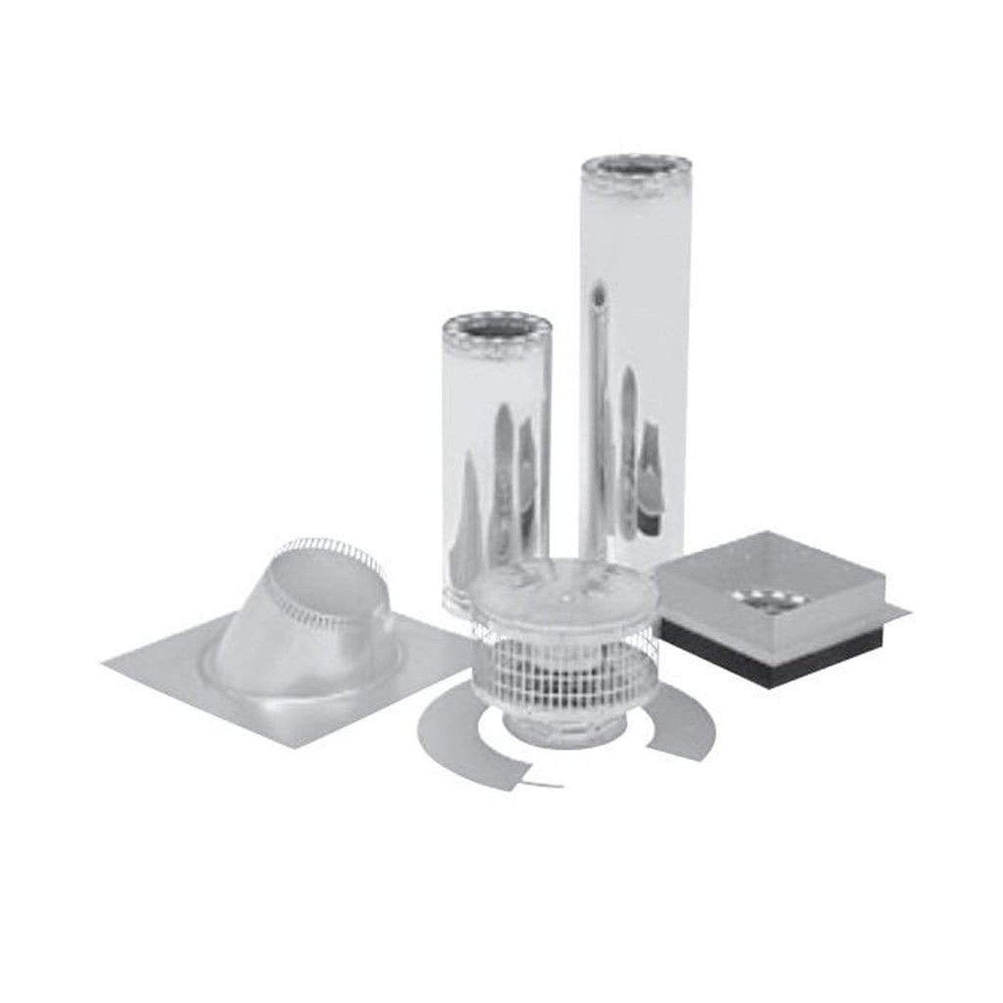 Metal-Fab All-Fuel Temp/Guard 6" Stainless STD Chimney Vertical Installation Kit