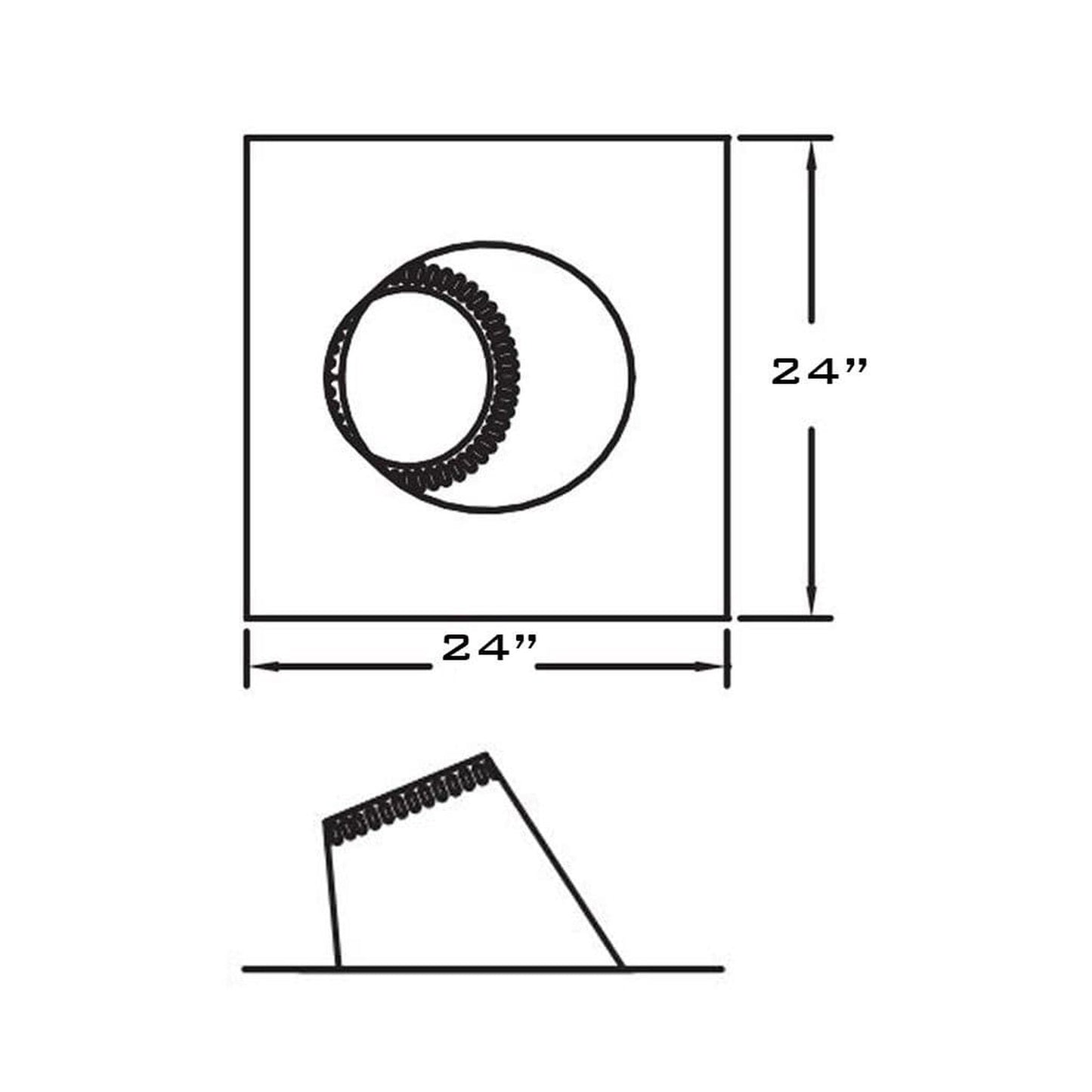 Metal-Fab All-Fuel Temp/Guard 8" 2/12 to 5/12 Pitched Aluminum Roof Flashing