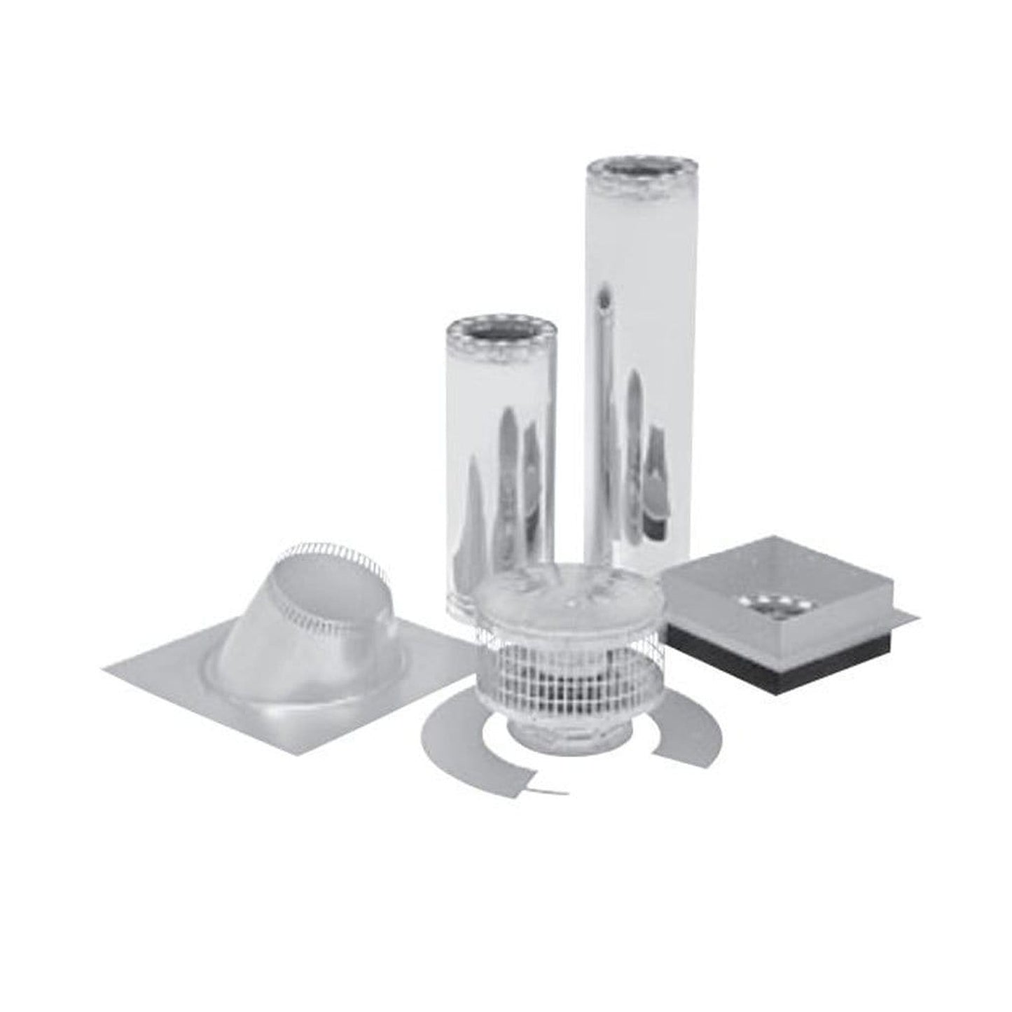 Metal-Fab All-Fuel Temp/Guard 8" Galvanized STD Chimney Vertical Installation Kit