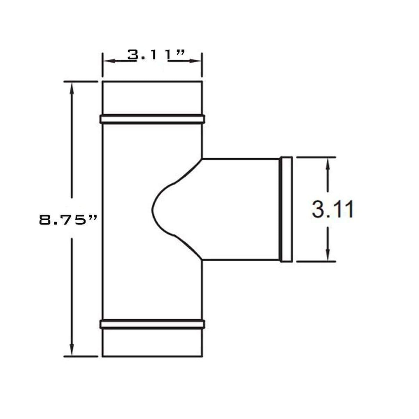 Metal-Fab Biomass Chimney 3" Flex Tee