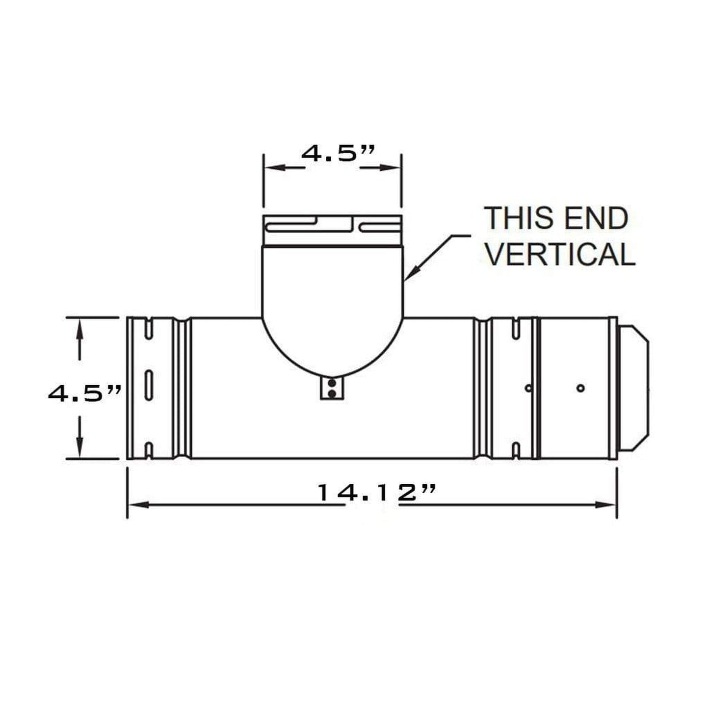 Metal-Fab Biomass Chimney 4" Black Horizontal Cleanout Tee With Tee Cap