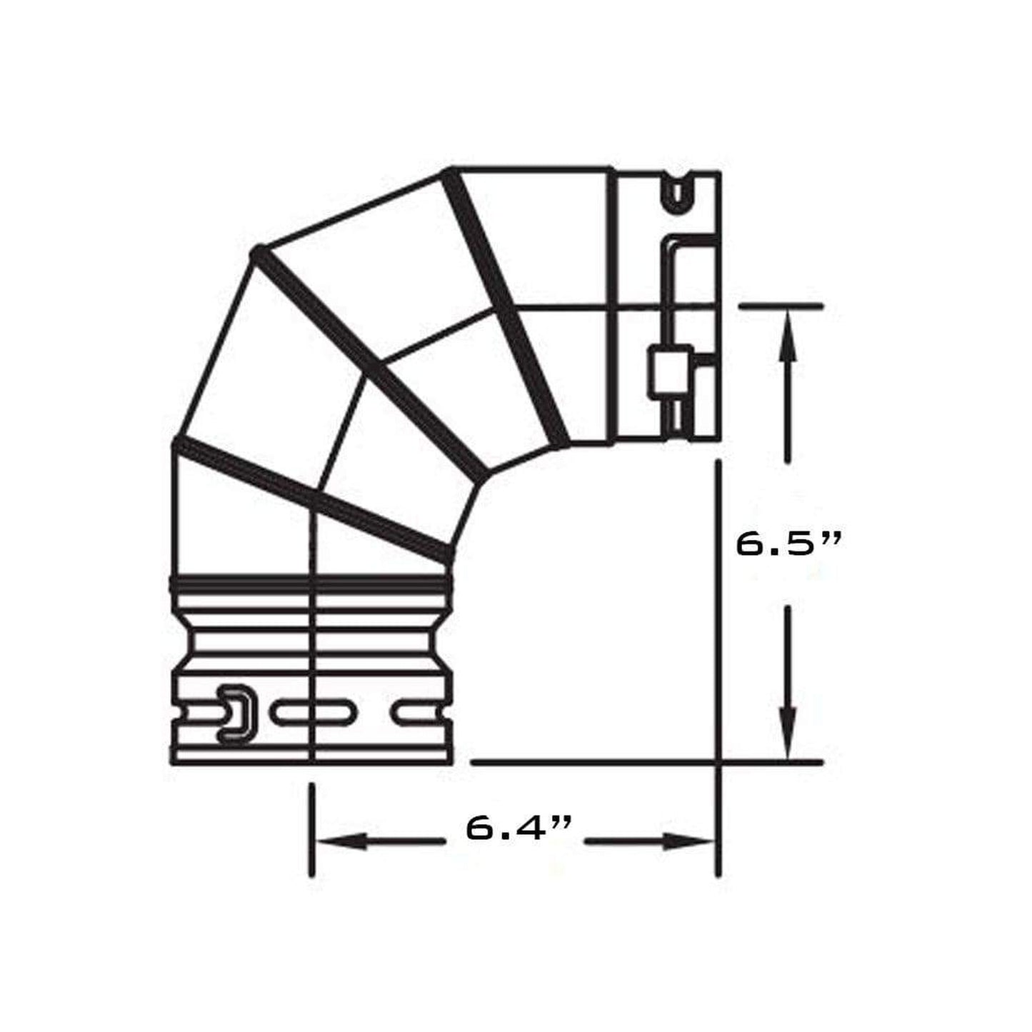 Metal-Fab Biomass Chimney 4" x 90 Degree Black Elbow Pipe
