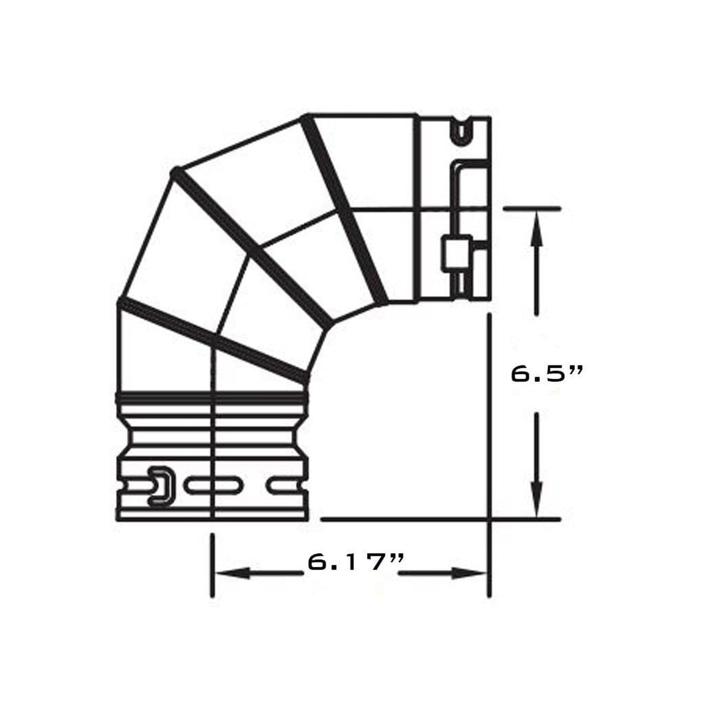 Metal-Fab Biomass Chimney 5" x 90 Degree Elbow Pipe