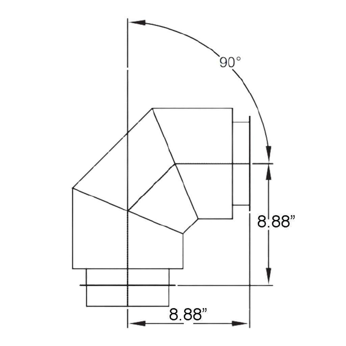 Metal-Fab Corr/Guard 6" x 90 Degree Aluminum Elbow Pipe