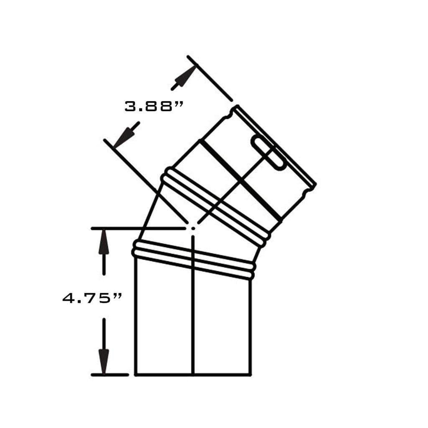 Metal-Fab Premium Biomass 4" x 45 Degree Black Elbow Pipe