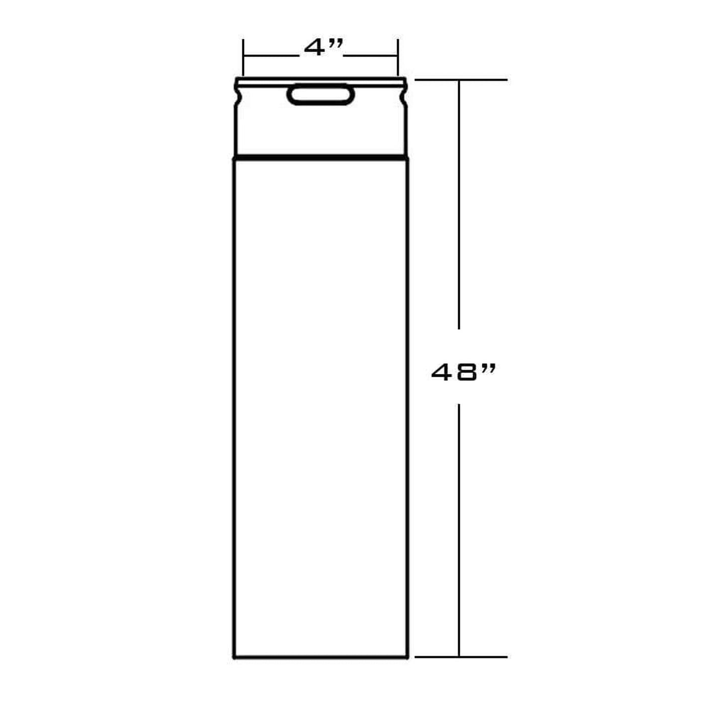 Metal-Fab Premium Biomass 4" x 48" Black Straight Rigid Pipe Length