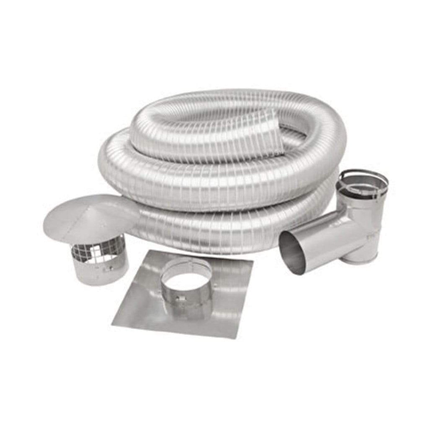 Metal-Fab SuperFlex 6" x 300" Length Stainless Steel Chimney Liner Flex Kit With Tee