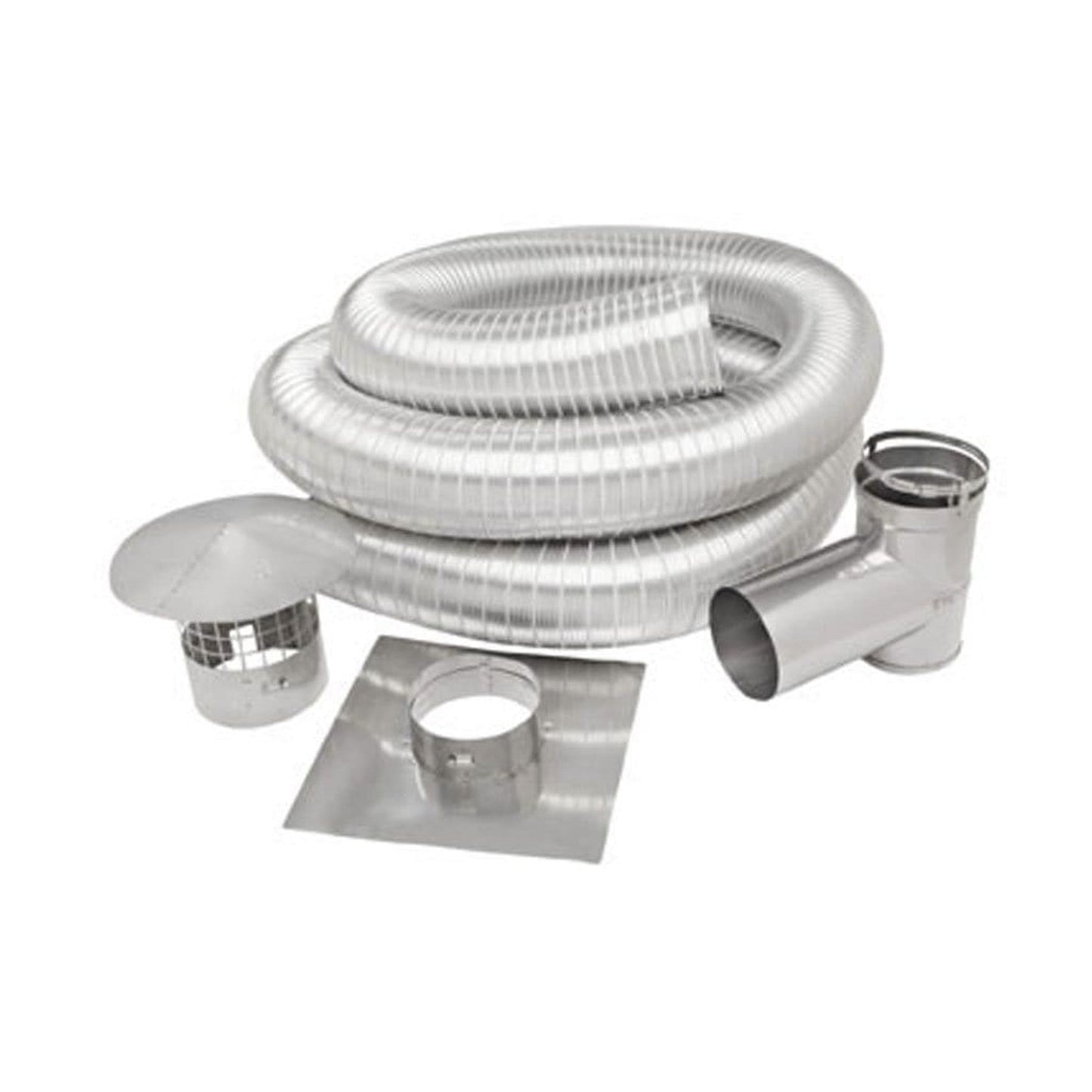 Metal-Fab SuperFlex 8" x 420" Length Stainless Steel Chimney Liner Flex Kit With Tee