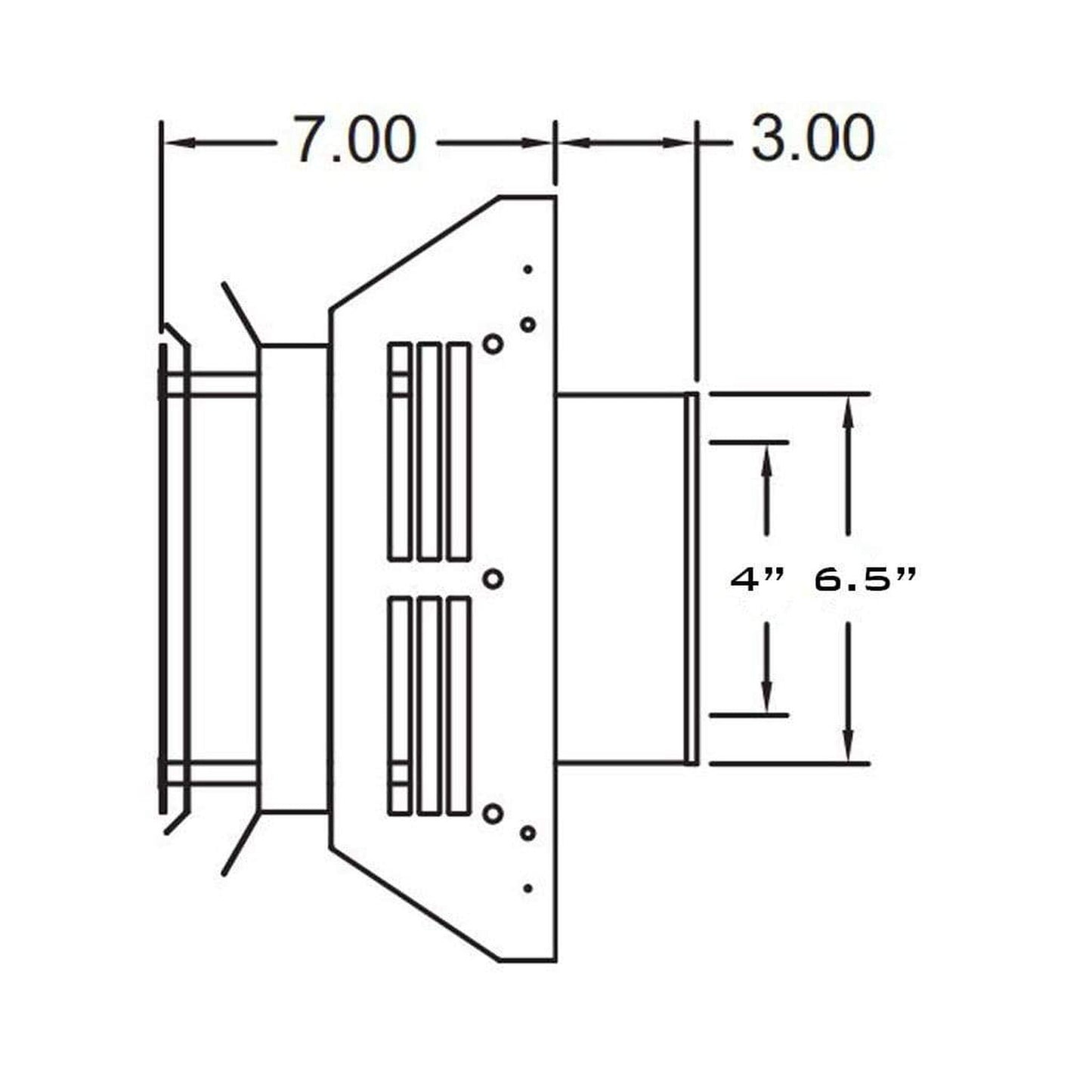 Metal-Fab Sure-Seal Direct Vent 4" High Wind Horizontal Termination