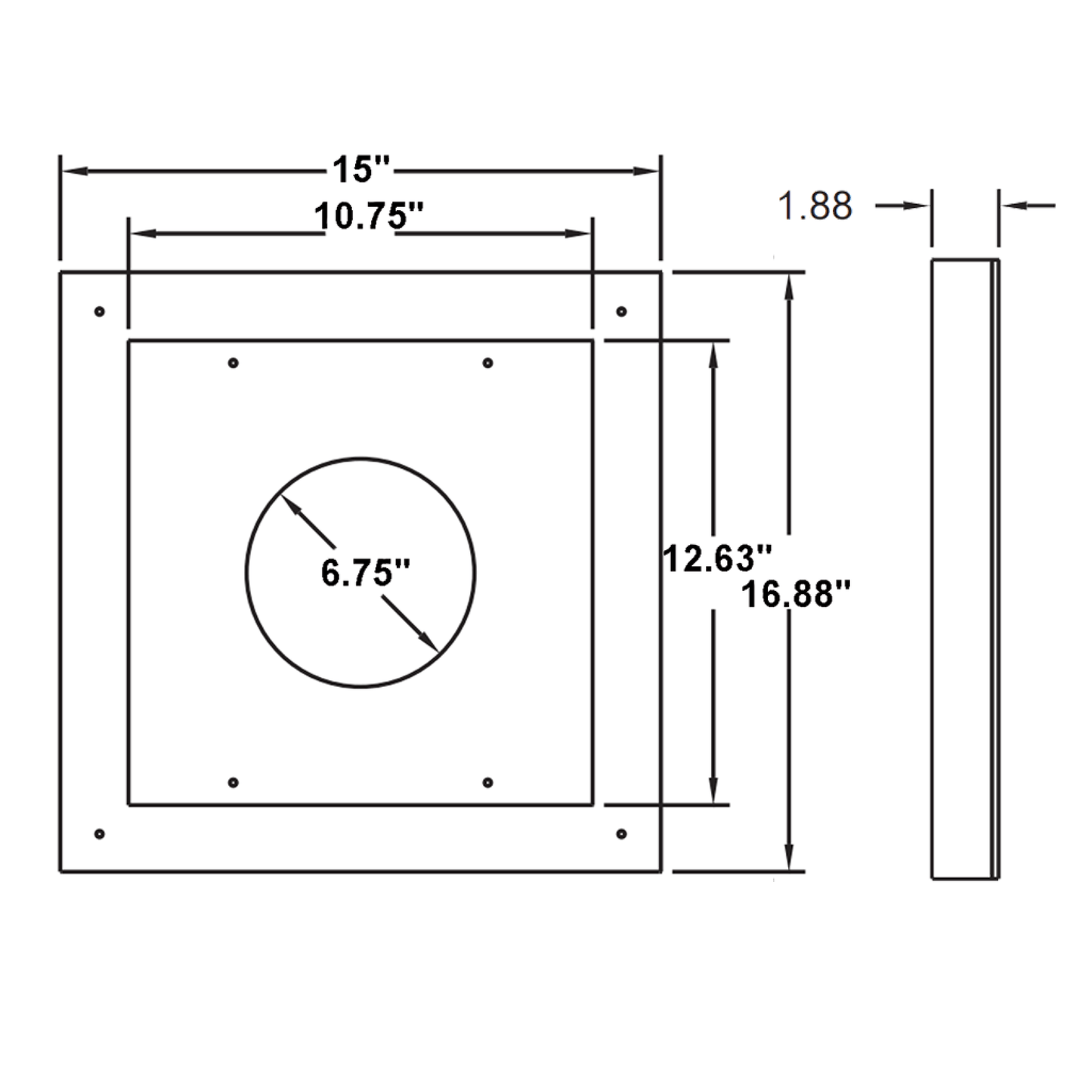 Metal-Fab Sure-Seal Direct Vent 4DSVS Economy Terminator Vinyl Siding Stand Off