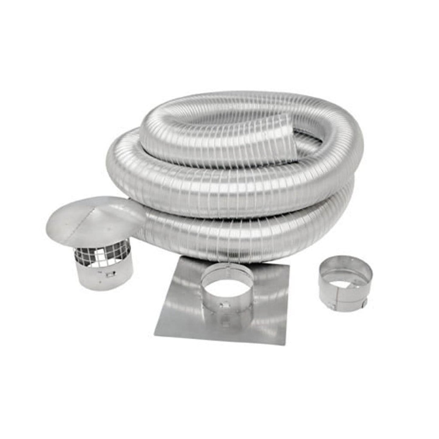 Metal-Fab Sure-Seal Direct Vent 5" x 360" Stainless Steel Chimney Liner Flex Kit