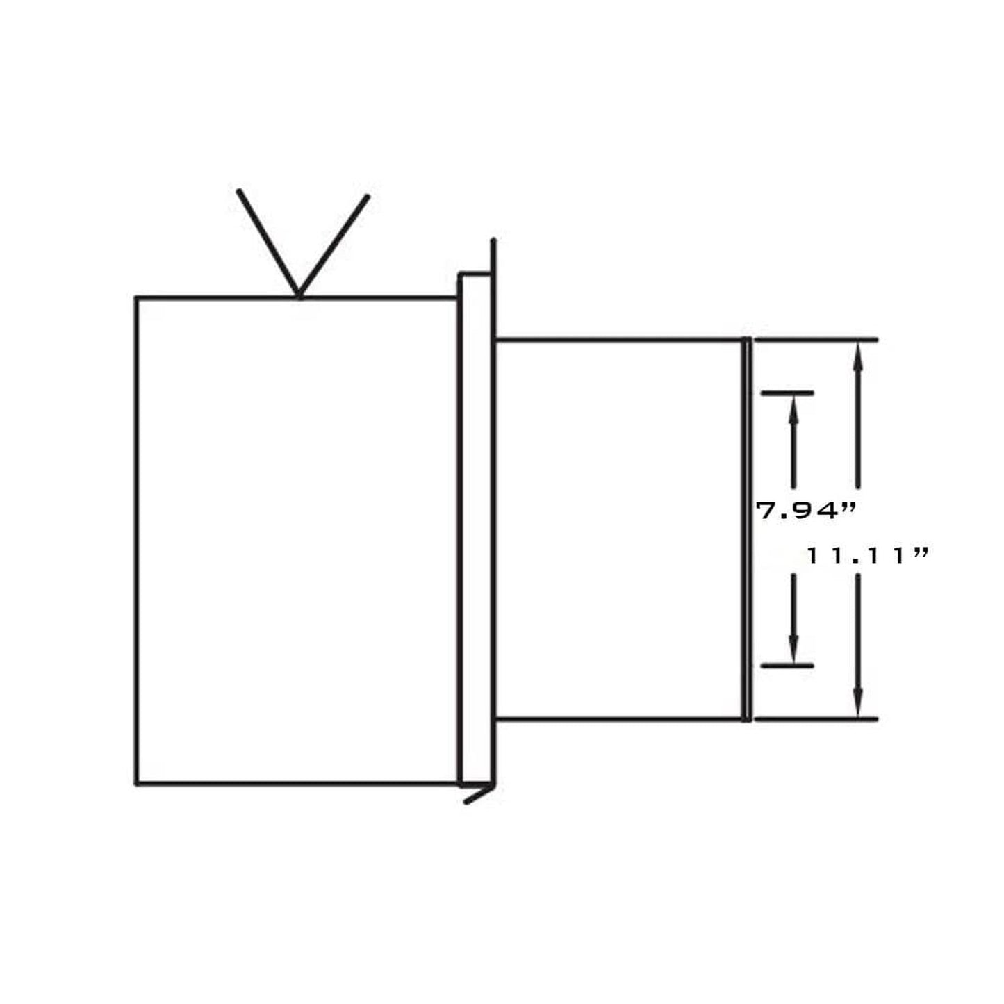 Metal-Fab Sure-Seal Direct Vent 8" High Wind Horizontal Termination