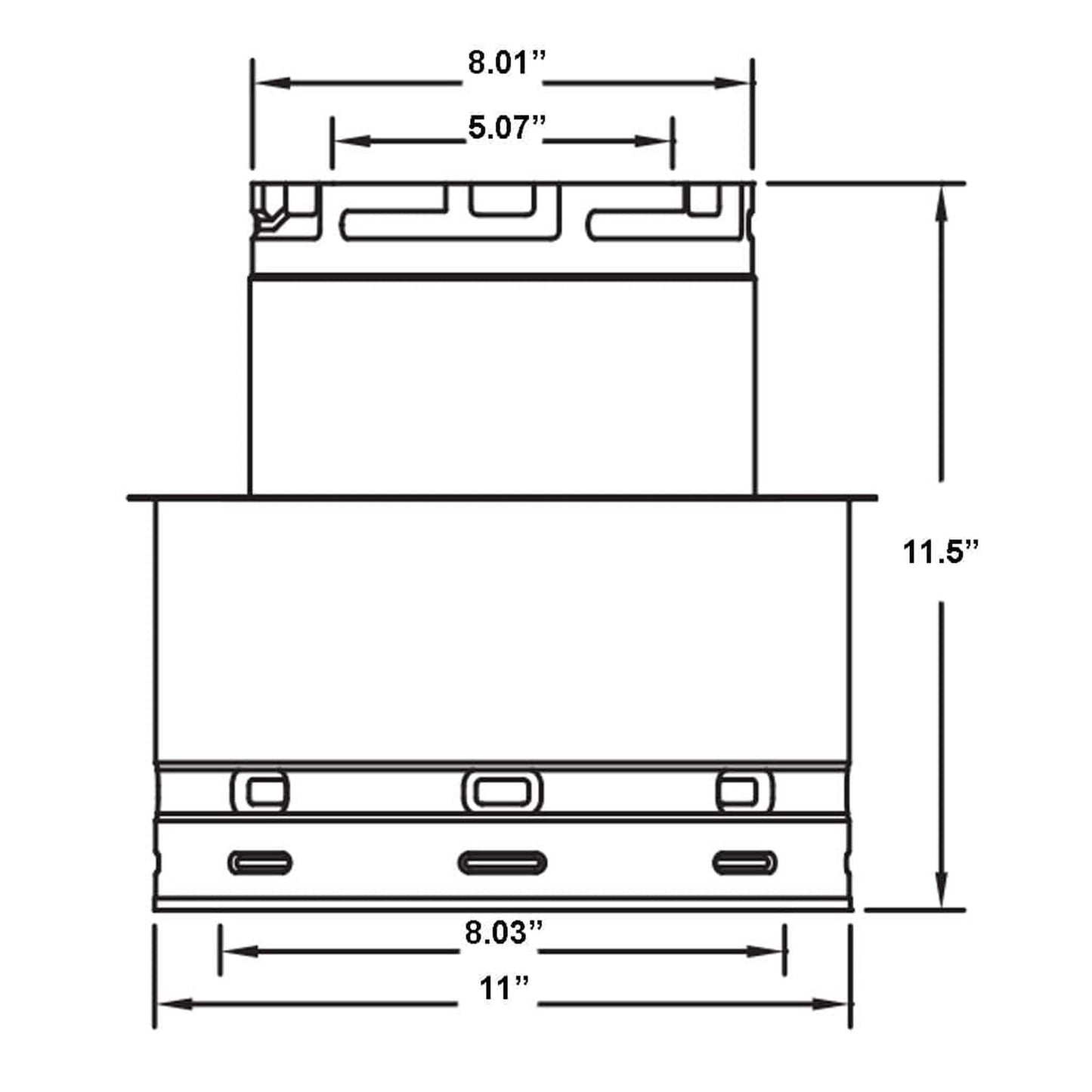 Metal-Fab Sure-Seal Direct Vent 8" to 5" Reducer Adapter