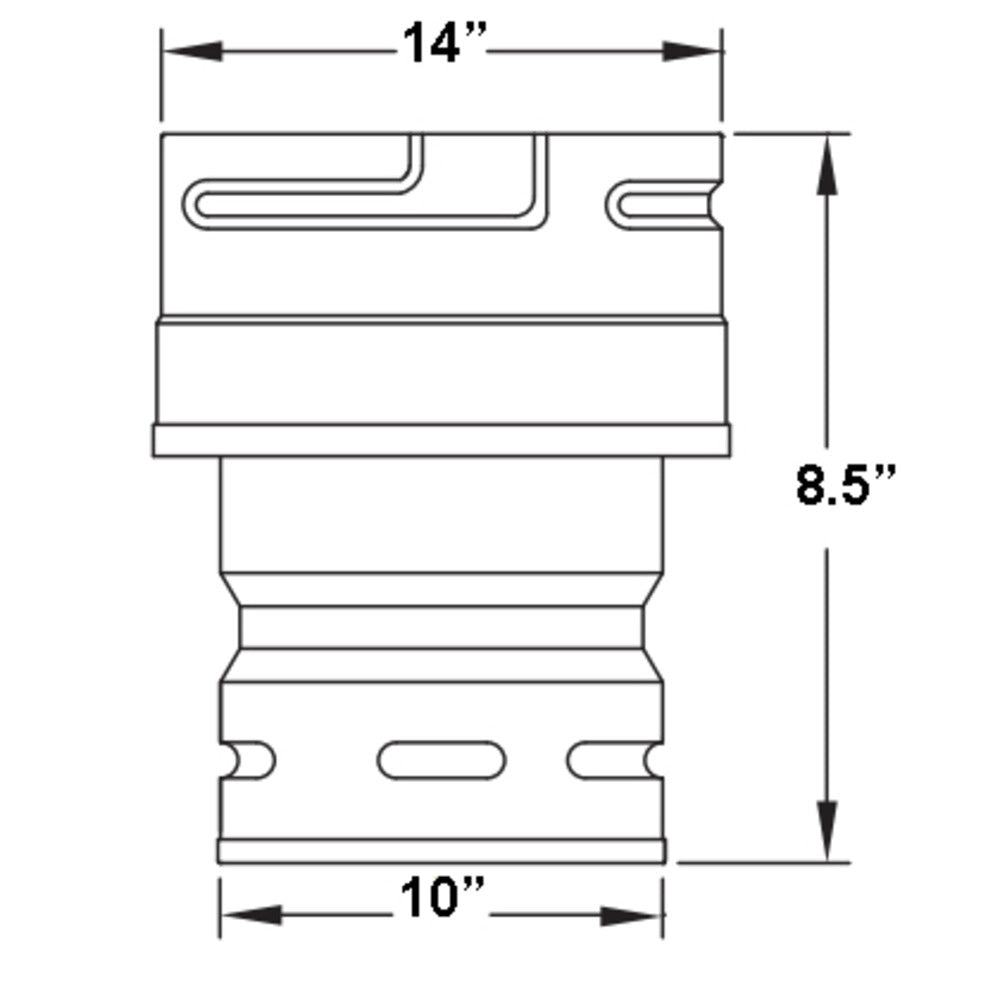 Metal-Fab Type B-Vent 10" to 14" Increaser