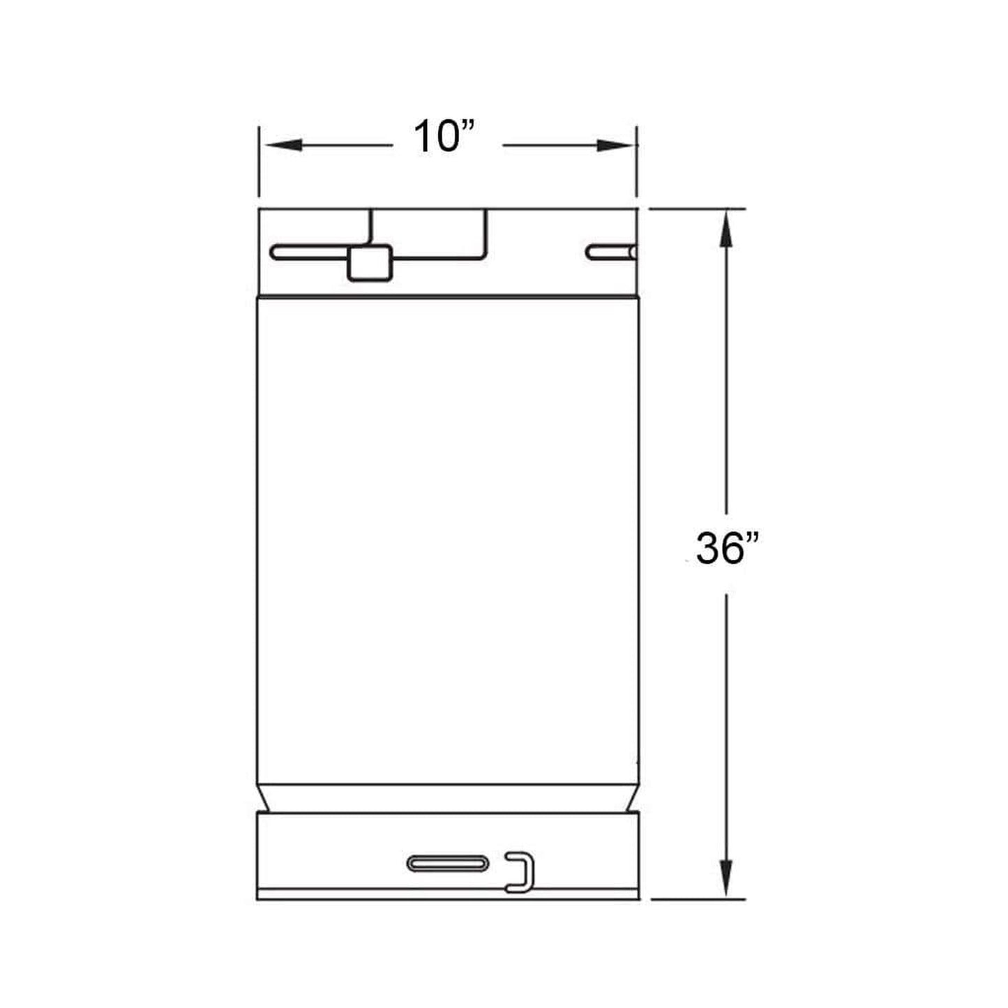 Metal-Fab Type B-Vent 10" x 36" Chimney Length Pipe