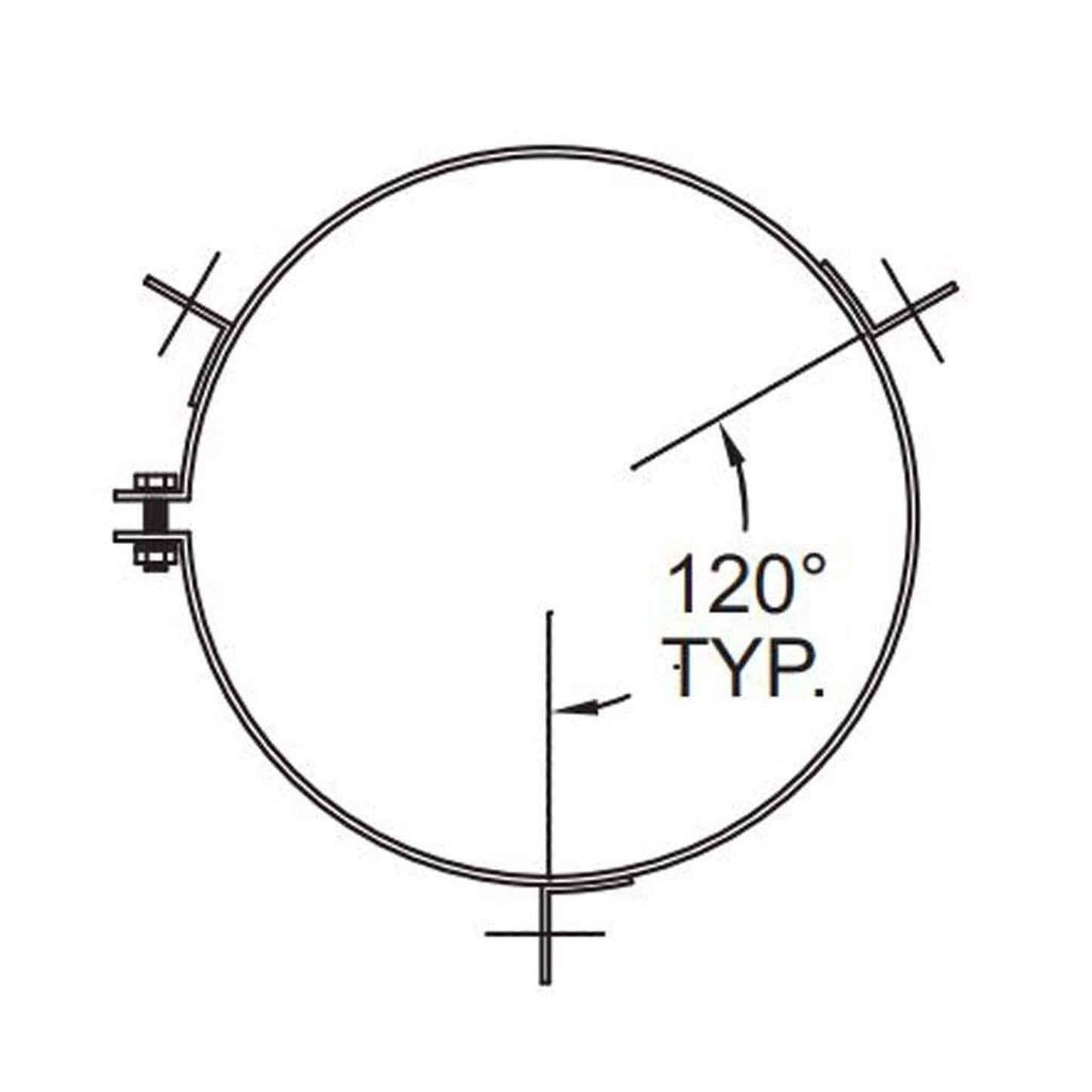 Metal-Fab Type B-Vent 12" Guy Ring
