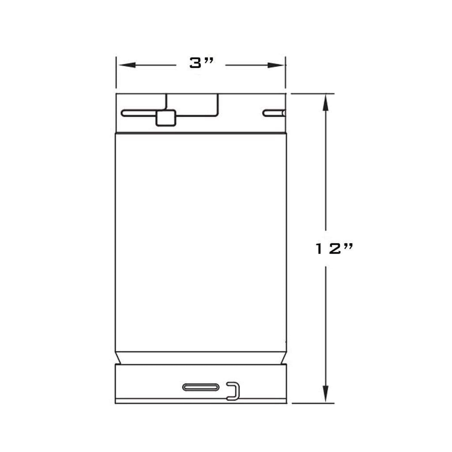 Metal-Fab Type B-Vent 3" x 12" Chimney Length Pipe