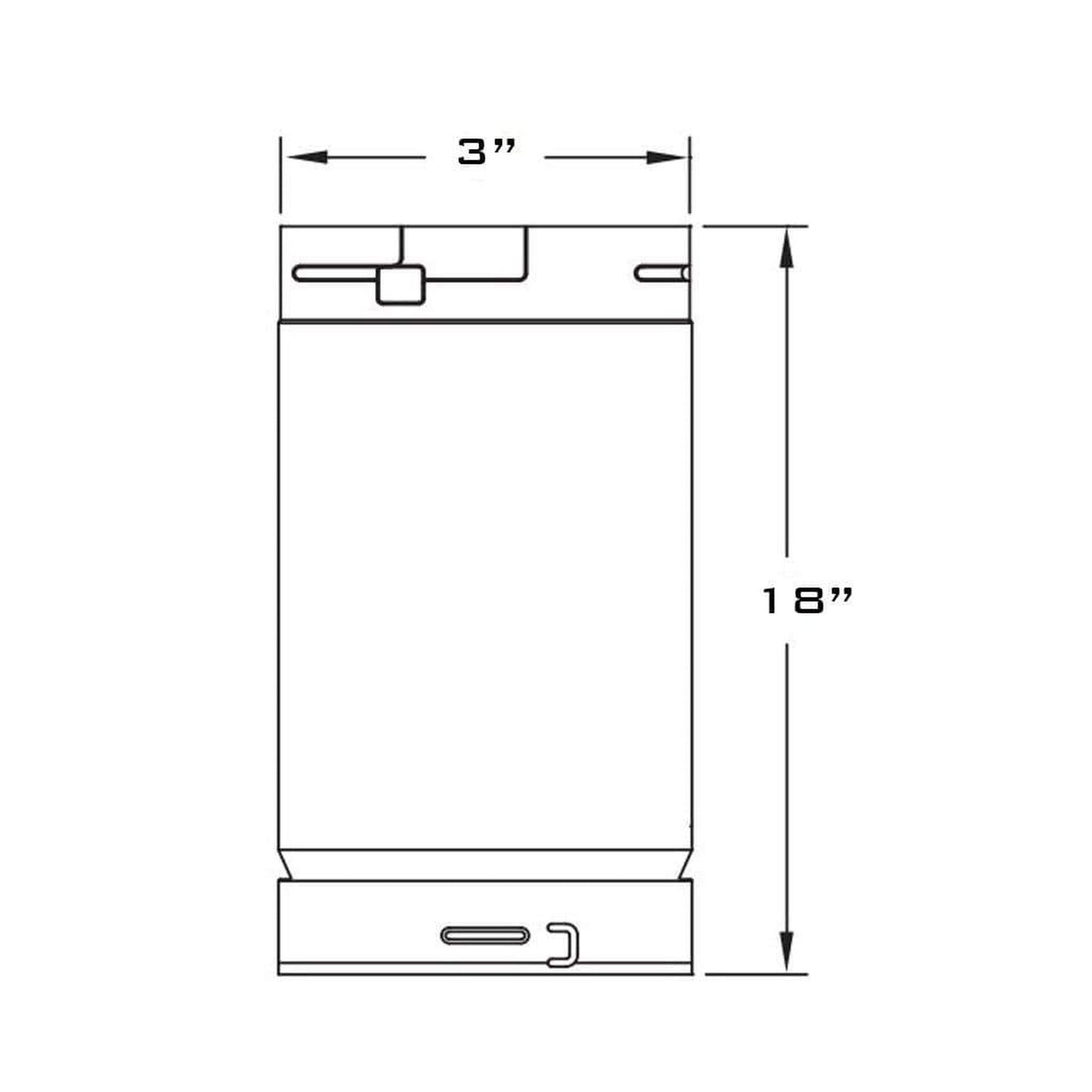 Metal-Fab Type B-Vent 3" x 18" Chimney Length Pipe
