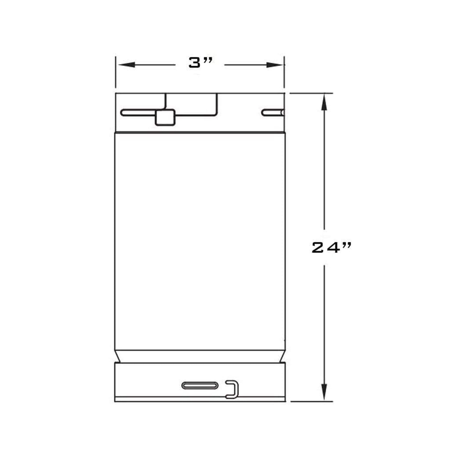 Metal-Fab Type B-Vent 3" x 24" Chimney Length Pipe