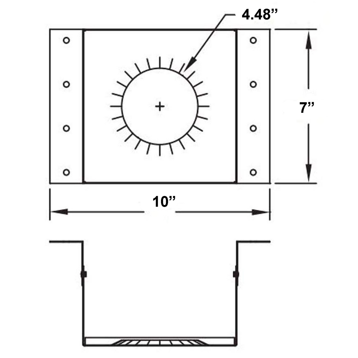 Metal-Fab Type B-Vent 4" Adjustable Support Plate