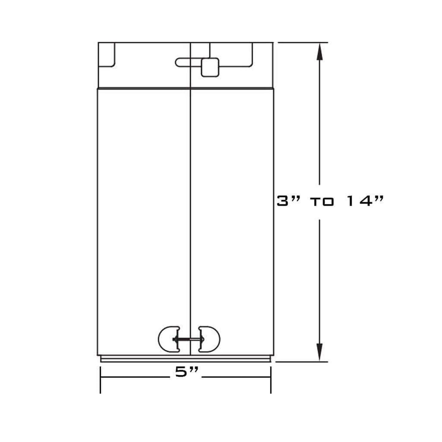 Metal-Fab Type B-Vent 5" x 18" Adjustable Length Pipe