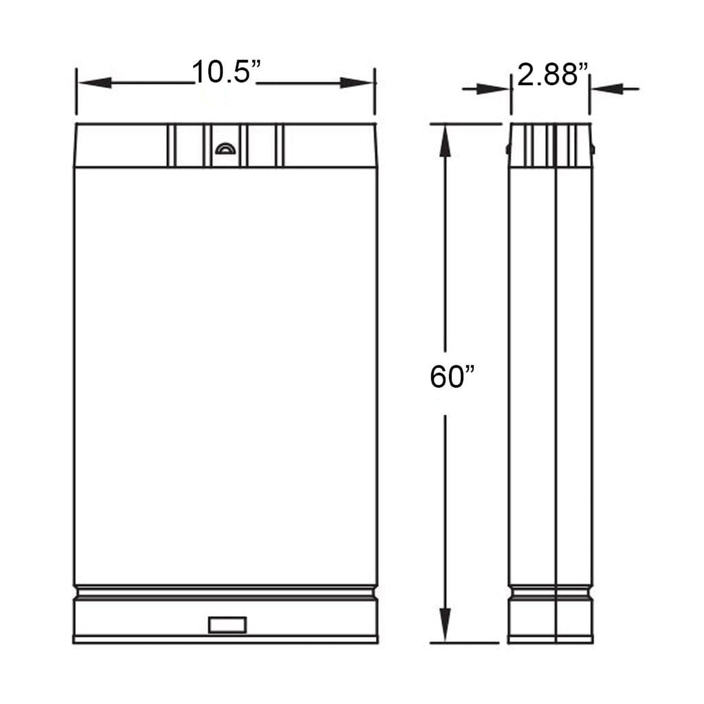 Metal-Fab Type B-Vent 5" x 60" Oval Pipe Length