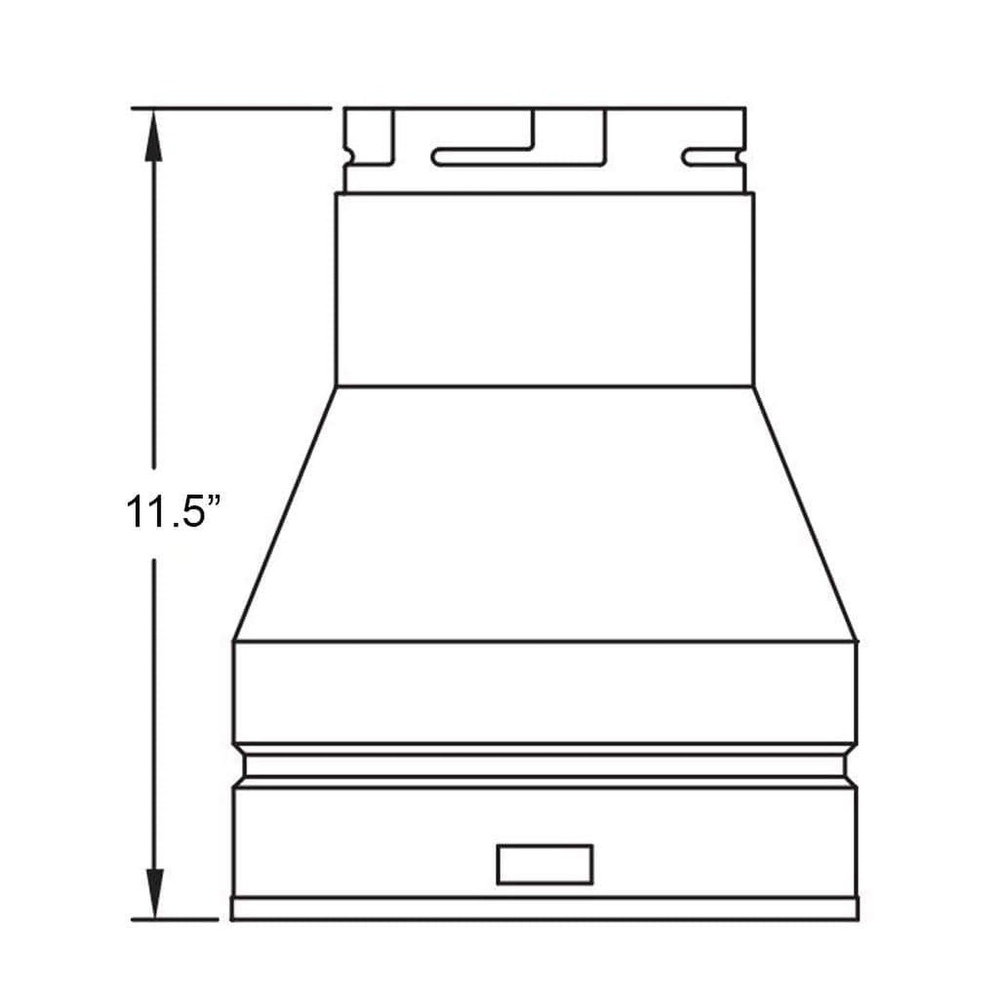 Metal-Fab Type B-Vent 6" Diameter Oval to Round Adapter