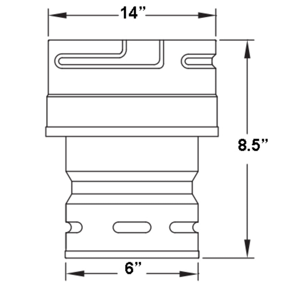 Metal-Fab Type B-Vent 6" to 14" Increaser