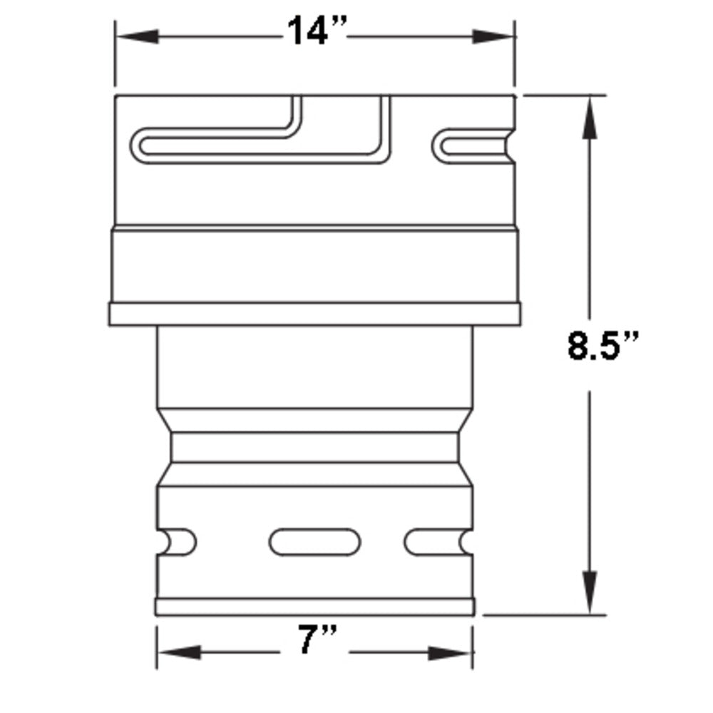 Metal-Fab Type B-Vent 7" to 14" Increaser